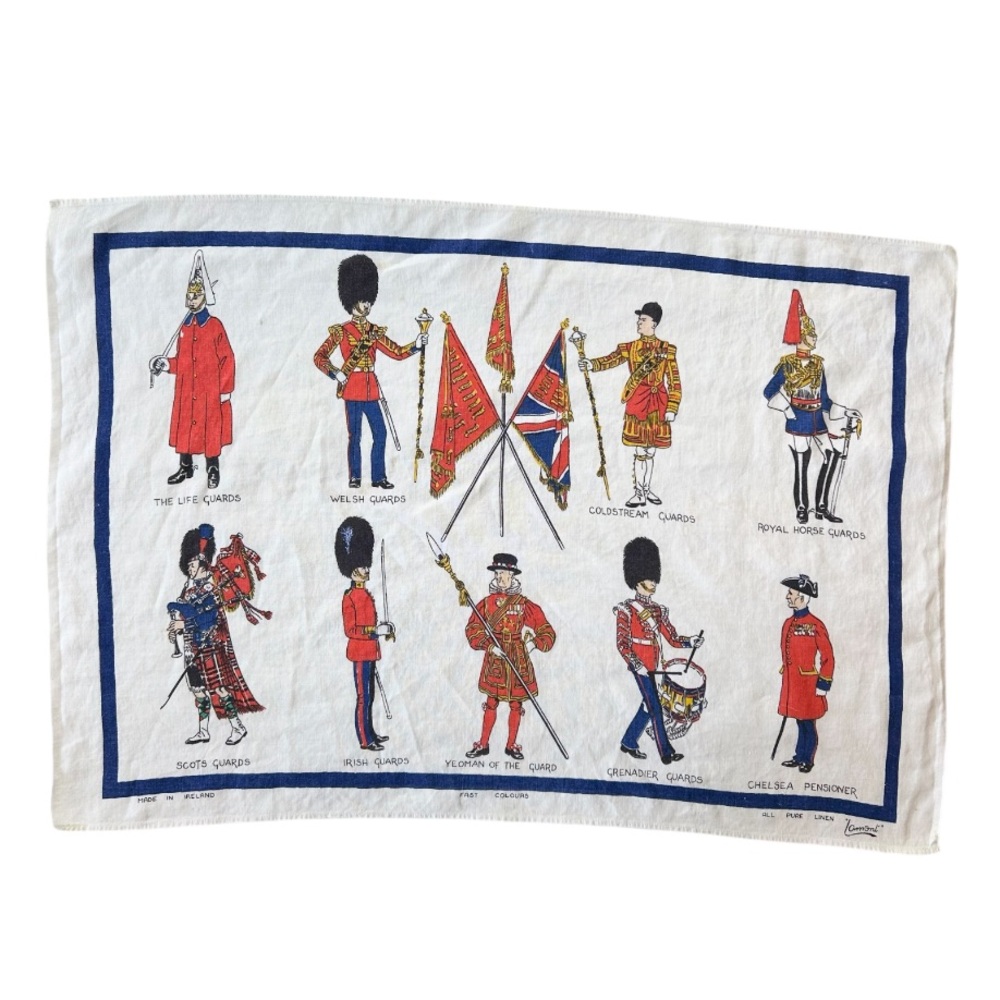 Vintage British Guards LAMONT Pure Linen Tea Towel (Made in Ireland)